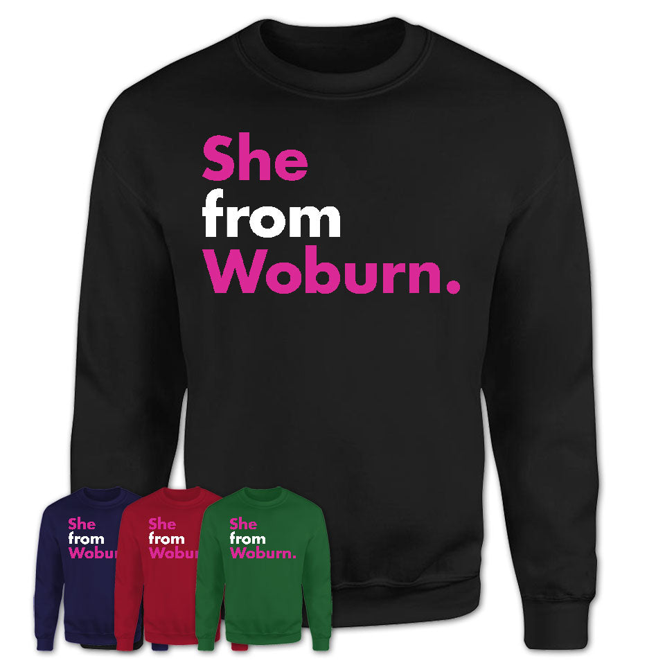 She From Woburn Shirt Massachusetts State Birthday Gift For Her