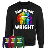 She From Wright Florida T-Shirt LGBT Pride Sexy Lips Gift Shirt