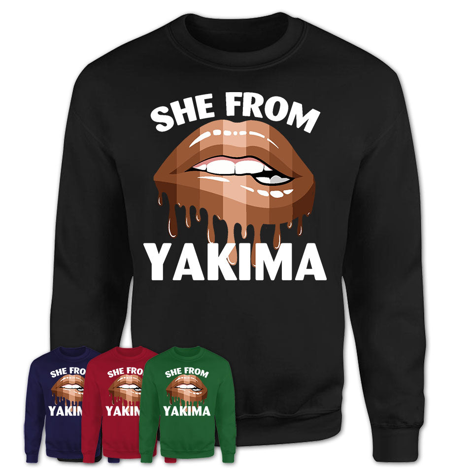She From Yakima Washington T-Shirt Black Lives Matter Sexy Lips Girl Shirt