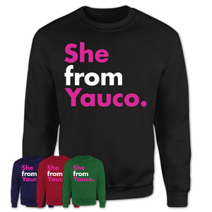 She From Yauco Shirt Puerto Rico State Birthday Gift For Her