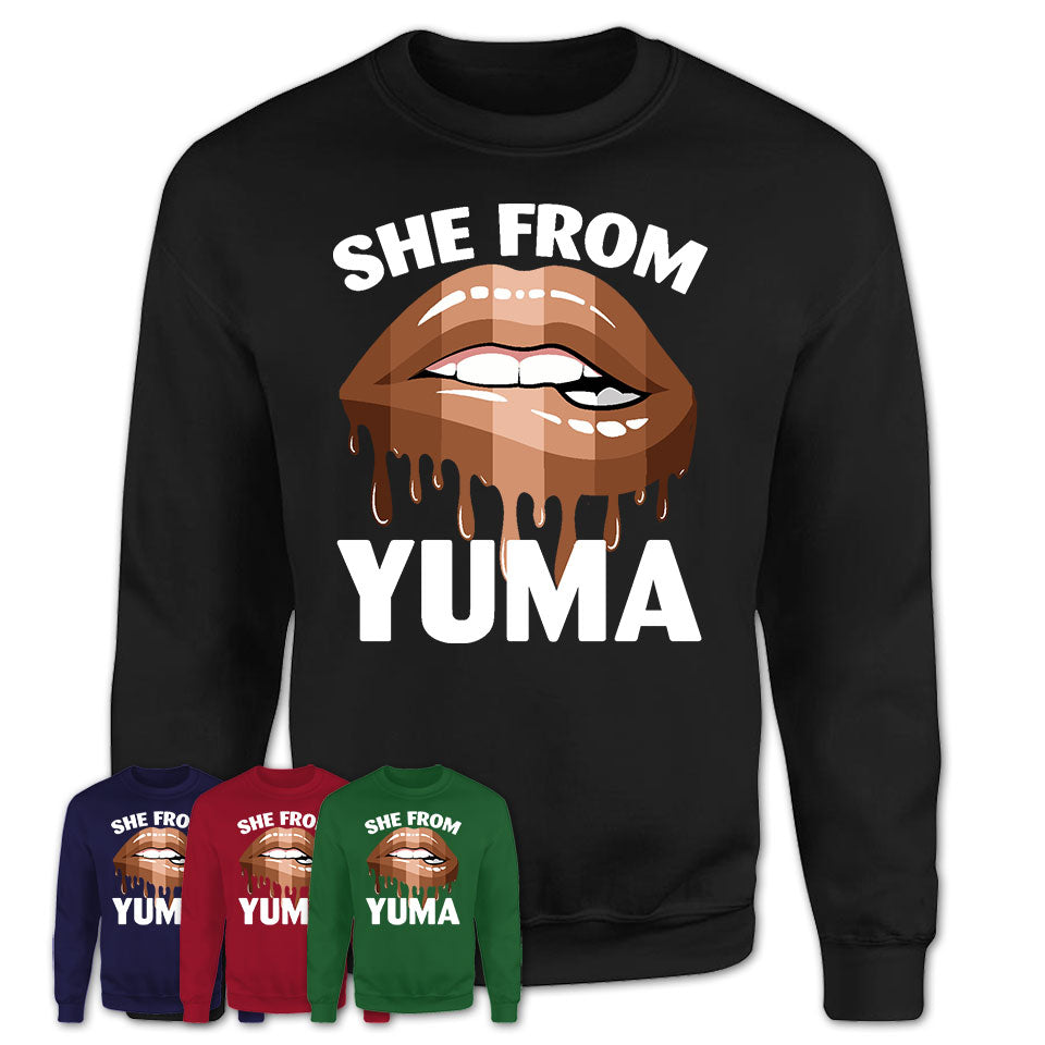 She From Yuma Arizona T-Shirt Black Lives Matter Sexy Lips Girl Shirt