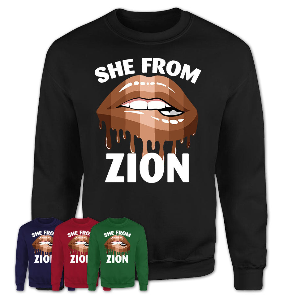She From Zion Illinois T-Shirt Black Lives Matter Sexy Lips Girl Shirt
