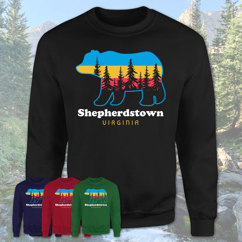Shepherdstown Virginia Funny Mountain Hiking Camping Adventure Bear Pattern Vintage Gift Shirt