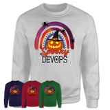 Spooky Devops Shirt, Halloween Rainbow Shirt for Women, Funny Pumpkin Shirt for Devops, Halloween Gift