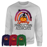 Spooky Production Associate Shirt, Halloween Rainbow Shirt for Women, Funny Pumpkin Shirt for Production Associate, Halloween Gift