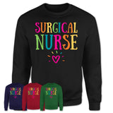 Surgical Nurse Rainbow Lettering Heart Shirt, Employee Appreciation Gifts