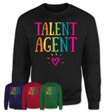 Talent Agent Rainbow Lettering Heart Shirt, Employee Appreciation Gifts