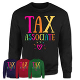 Tax Associate Rainbow Lettering Heart Shirt, Employee Appreciation Gifts