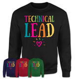 Technical Lead Rainbow Lettering Heart Shirt, Employee Appreciation Gifts