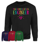 Telecommunications Engineer Rainbow Lettering Heart Shirt, Employee Appreciation Gifts