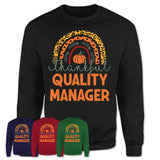 Thankful Quality Manager Shirt, Pumpkin Rainbow Sweater for Fall Lovers, Thanksgiving Gift for Quality Manager Women