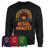 Thankful Retail Analyst Shirt, Pumpkin Rainbow Sweater for Fall Lovers, Thanksgiving Gift for Retail Analyst Women