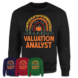 Thankful Valuation Analyst Shirt, Pumpkin Rainbow Sweater for Fall Lovers, Thanksgiving Gift for Valuation Analyst Women