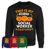 This Is My Scary Social Worker Costume, Halloween Pumpkin Shirt, Funny Coworker Gift