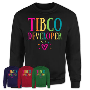 Tibco Developer Rainbow Lettering Heart Shirt, Employee Appreciation Gifts