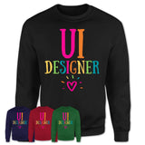 Ui Designer Rainbow Lettering Heart Shirt, Employee Appreciation Gifts