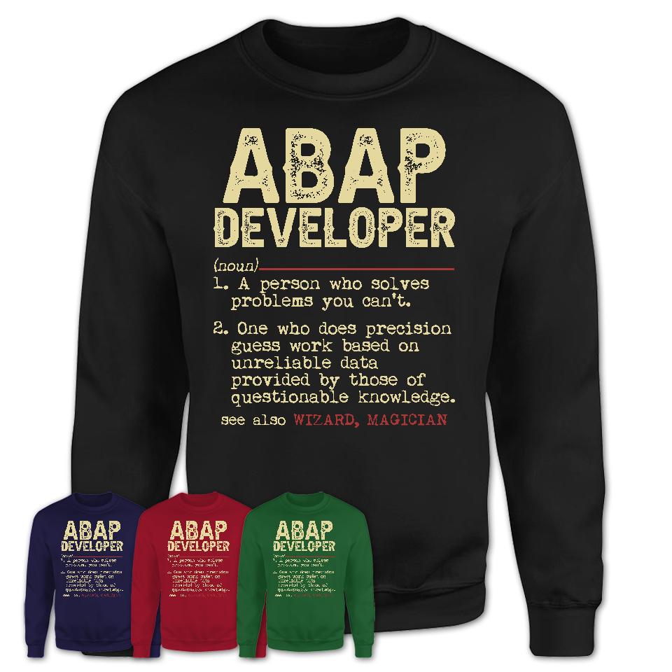 Vintage Abap Developer Definition Shirt, Funny Coworker Gift Idea for Abap Developer, New Job Gift