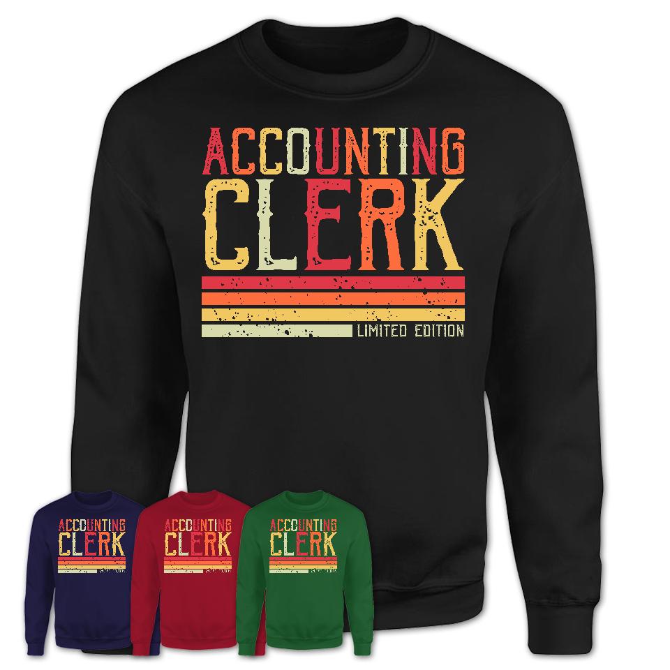 Vintage Accounting Clerk Limited Edition Job Shirt, Coworker Birthday Gift Idea