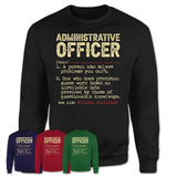 Vintage Administrative Officer Definition Shirt, Funny Coworker Gift Idea for Administrative Officer, New Job Gift