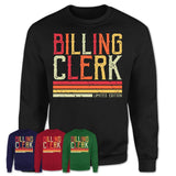 Vintage Billing Clerk Limited Edition Job Shirt, Coworker Birthday Gift Idea