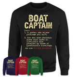 Vintage Boat Captain Definition Shirt, Funny Coworker Gift Idea for Boat Captain, New Job Gift