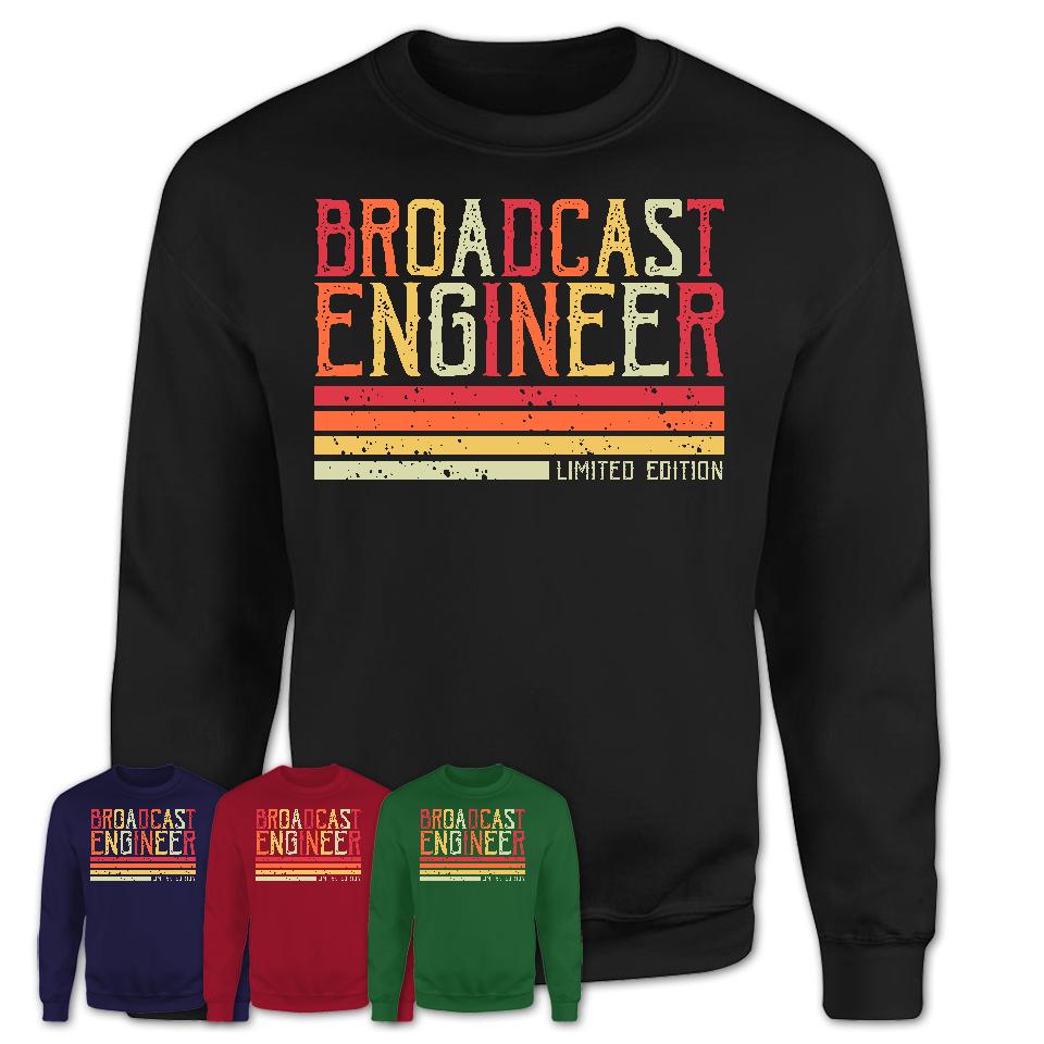 Vintage Broadcast Engineer Limited Edition Job Shirt, Coworker Birthday Gift Idea