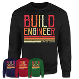 Vintage Build Engineer Limited Edition Job Shirt, Coworker Birthday Gift Idea