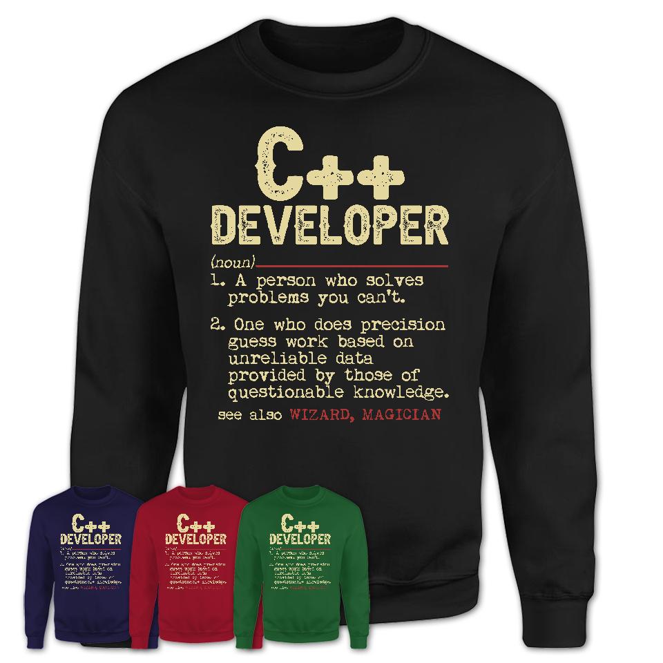 Vintage C + Developer Definition Shirt, Funny Coworker Gift Idea for C + Developer, New Job Gift
