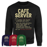 Vintage Cafe Server Definition Shirt, Funny Coworker Gift Idea for Cafe Server, New Job Gift