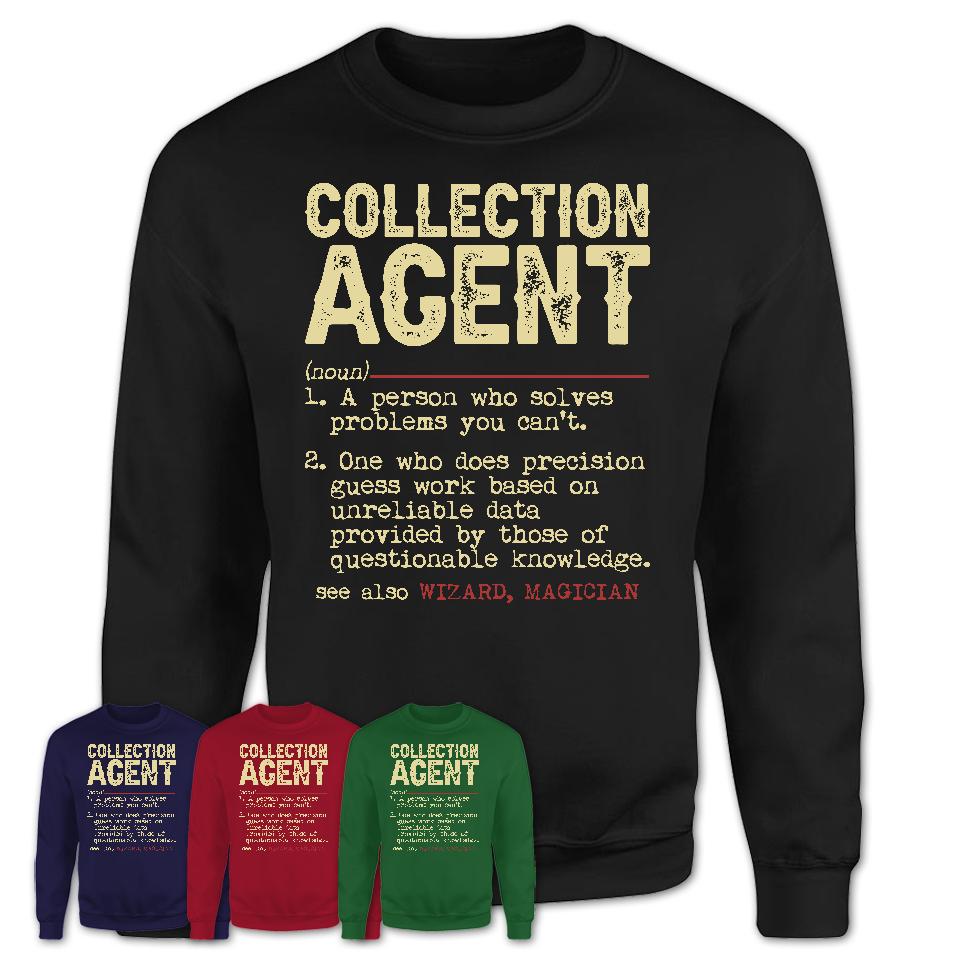 Vintage Collection Agent Definition Shirt, Funny Coworker Gift Idea for Collection Agent, New Job Gift
