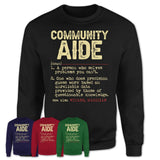 Vintage Community Aide Definition Shirt, Funny Coworker Gift Idea for Community Aide, New Job Gift