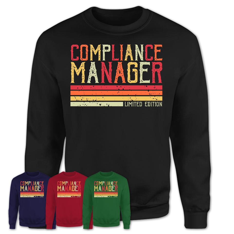 Vintage Compliance Manager Limited Edition Job Shirt, Coworker Birthday Gift Idea