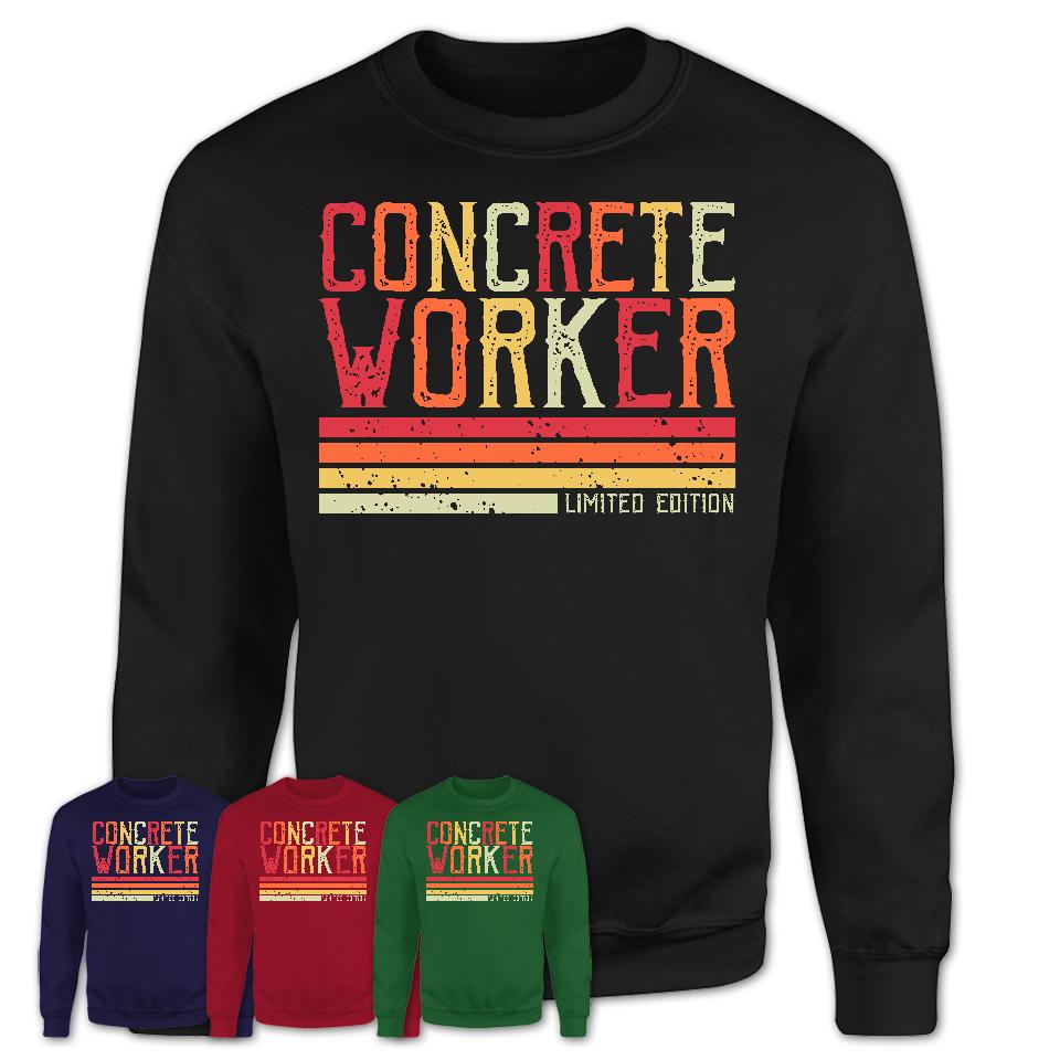 Vintage Concrete Worker Limited Edition Job Shirt, Coworker Birthday Gift Idea