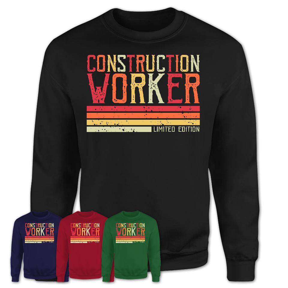 Vintage Construction Worker Limited Edition Job Shirt, Coworker Birthday Gift Idea