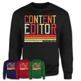 Vintage Content Editor Limited Edition Job Shirt, Coworker Birthday Gift Idea