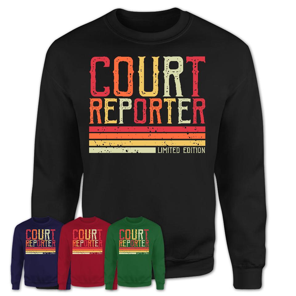 Vintage Court Reporter Limited Edition Job Shirt, Coworker Birthday Gift Idea
