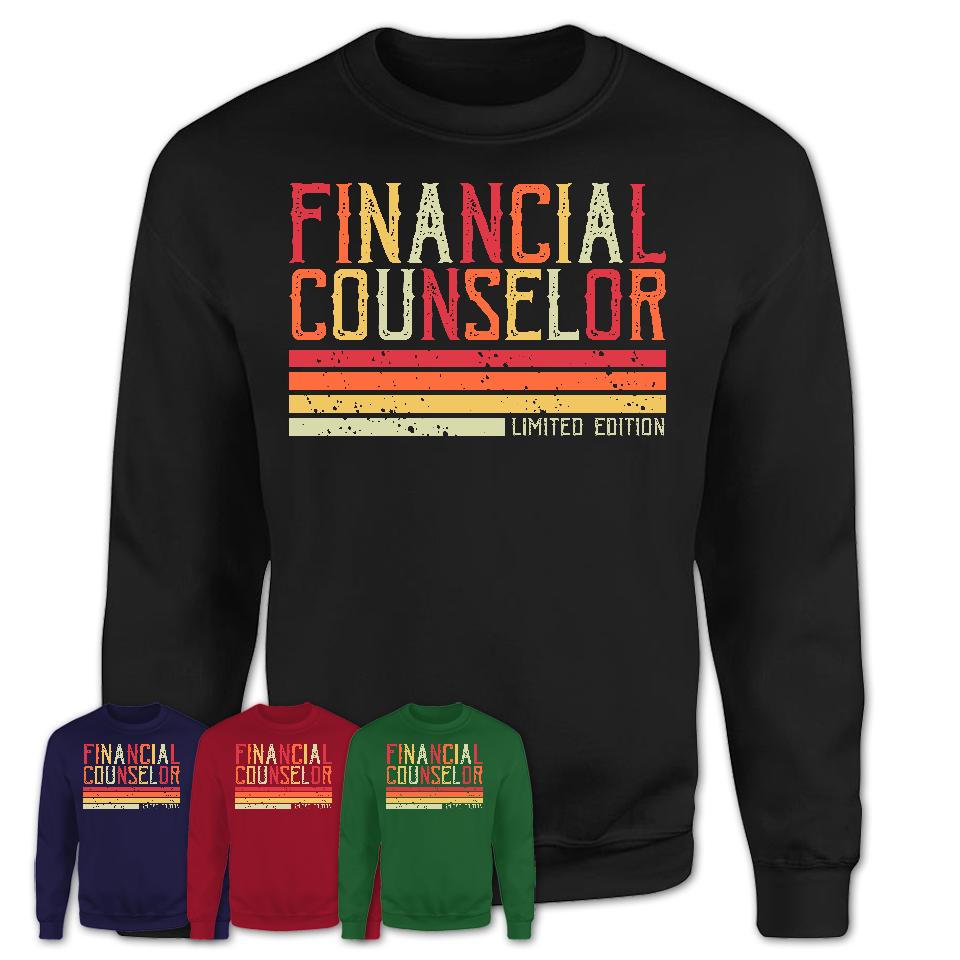 Vintage Financial Counselor Limited Edition Job Shirt, Coworker Birthday Gift Idea