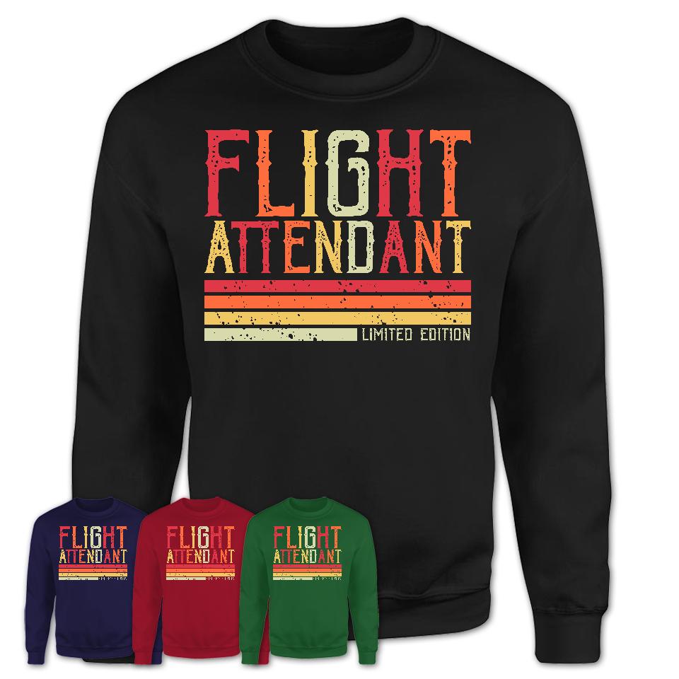 Vintage Flight Attendant Limited Edition Job Shirt, Coworker Birthday Gift Idea