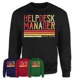 Vintage Helpdesk Manager Limited Edition Job Shirt, Coworker Birthday Gift Idea