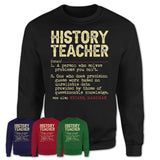 Vintage History Teacher Definition Shirt, Funny Coworker Gift Idea for History Teacher, New Job Gift