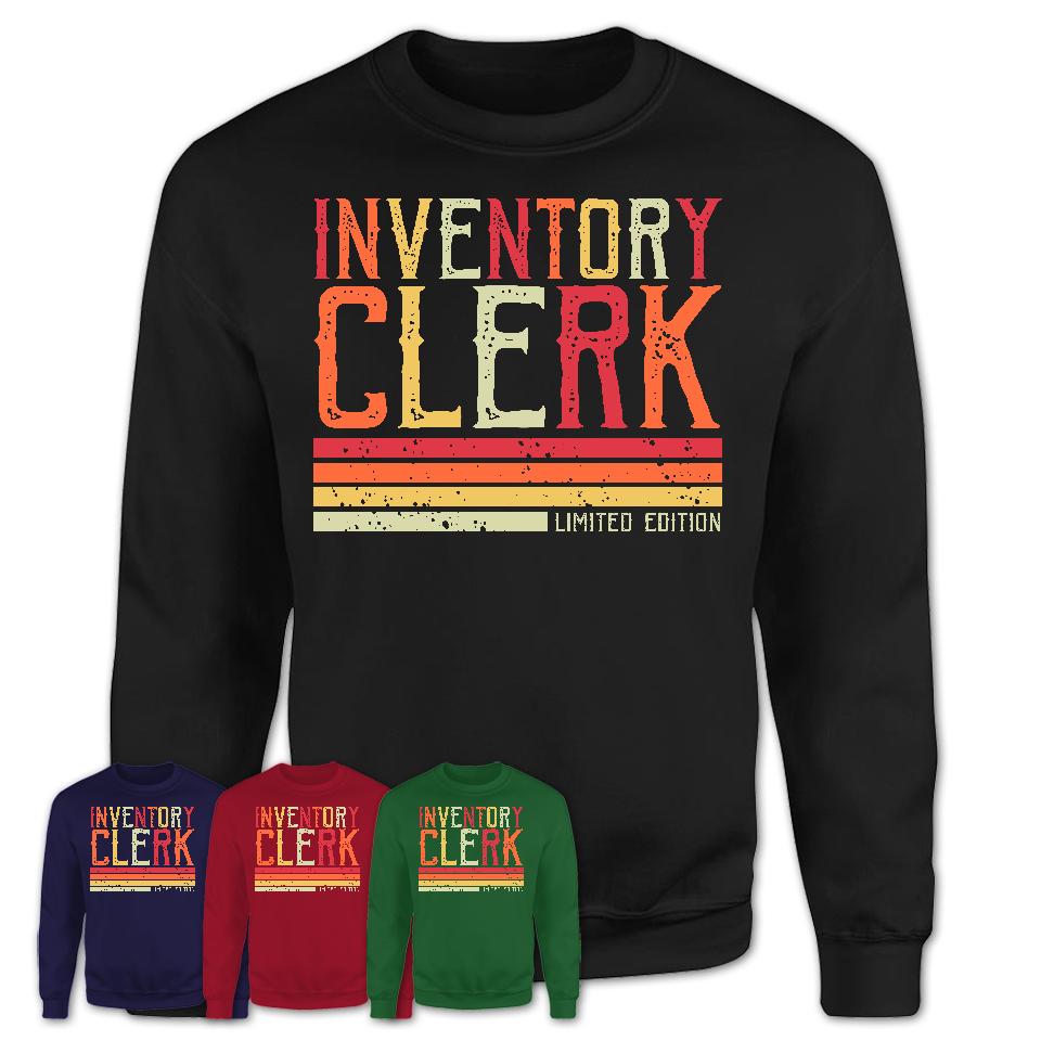 Vintage Inventory Clerk Limited Edition Job Shirt, Coworker Birthday Gift Idea