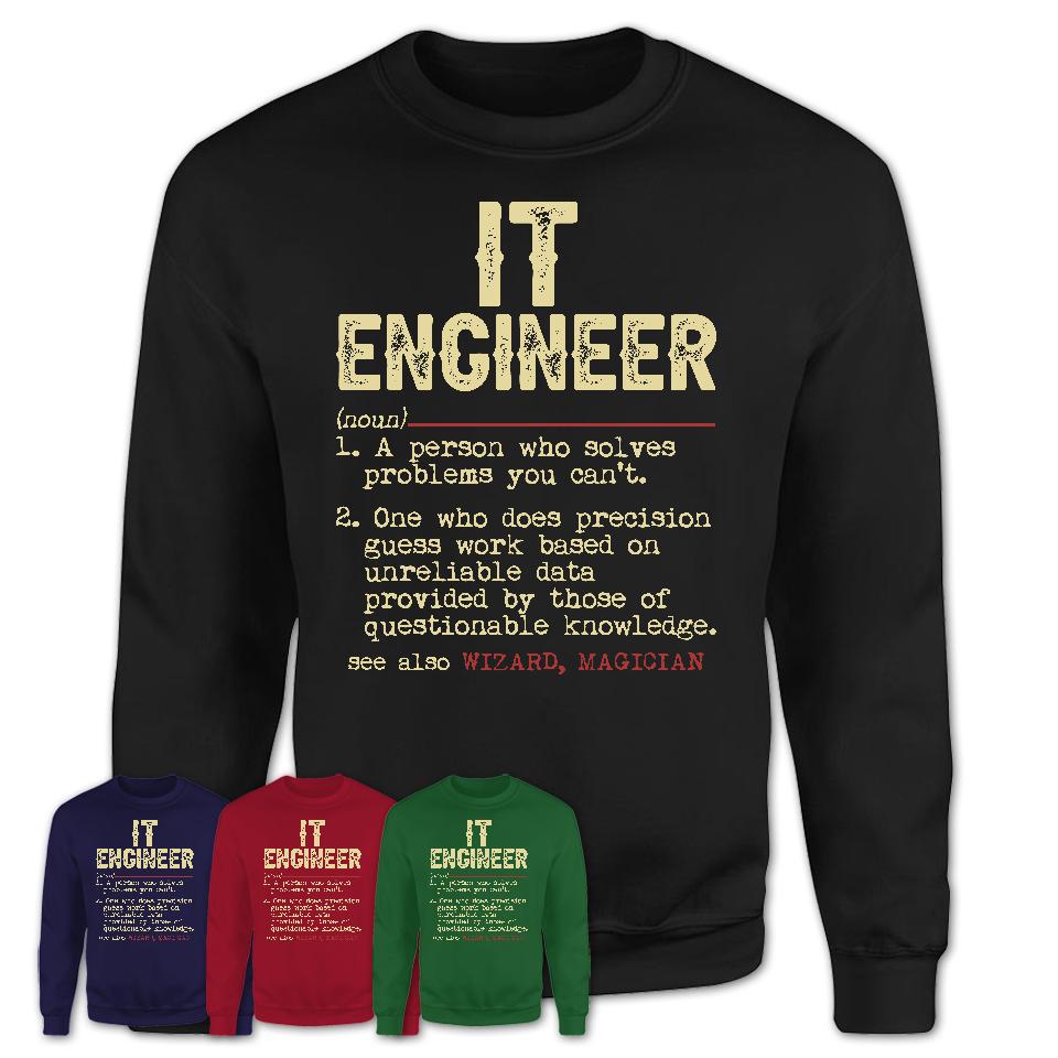 Vintage It Engineer Definition Shirt, Funny Coworker Gift Idea for It Engineer, New Job Gift