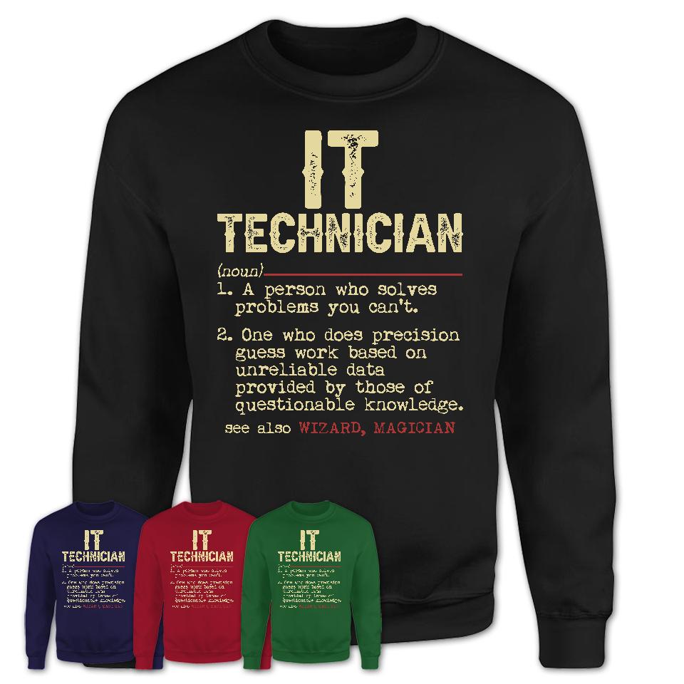 Vintage It Technician Definition Shirt, Funny Coworker Gift Idea for It Technician, New Job Gift
