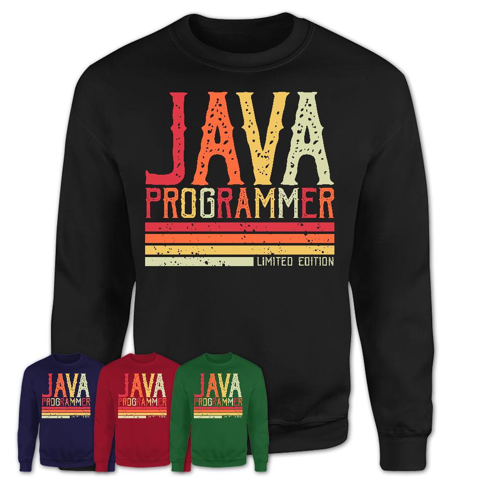 Vintage Java Programmer Limited Edition Job Shirt, Coworker Birthday Gift Idea