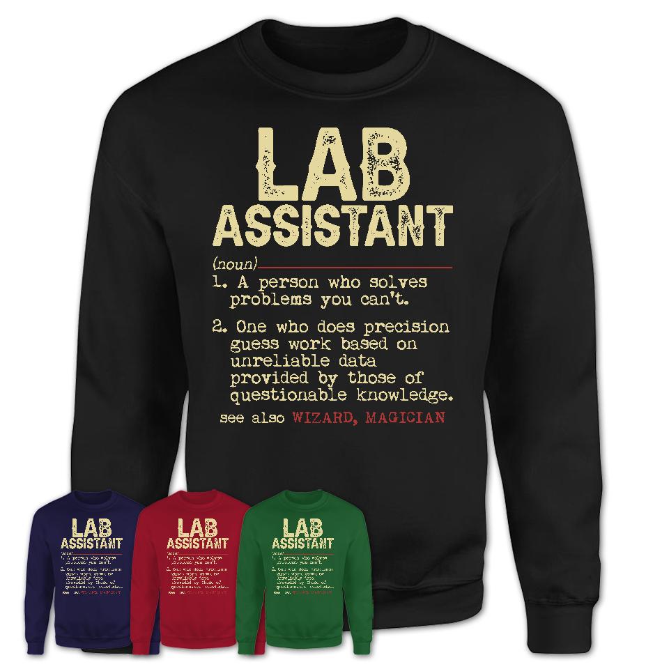 Vintage Lab Assistant Definition Shirt, Funny Coworker Gift Idea for Lab Assistant, New Job Gift