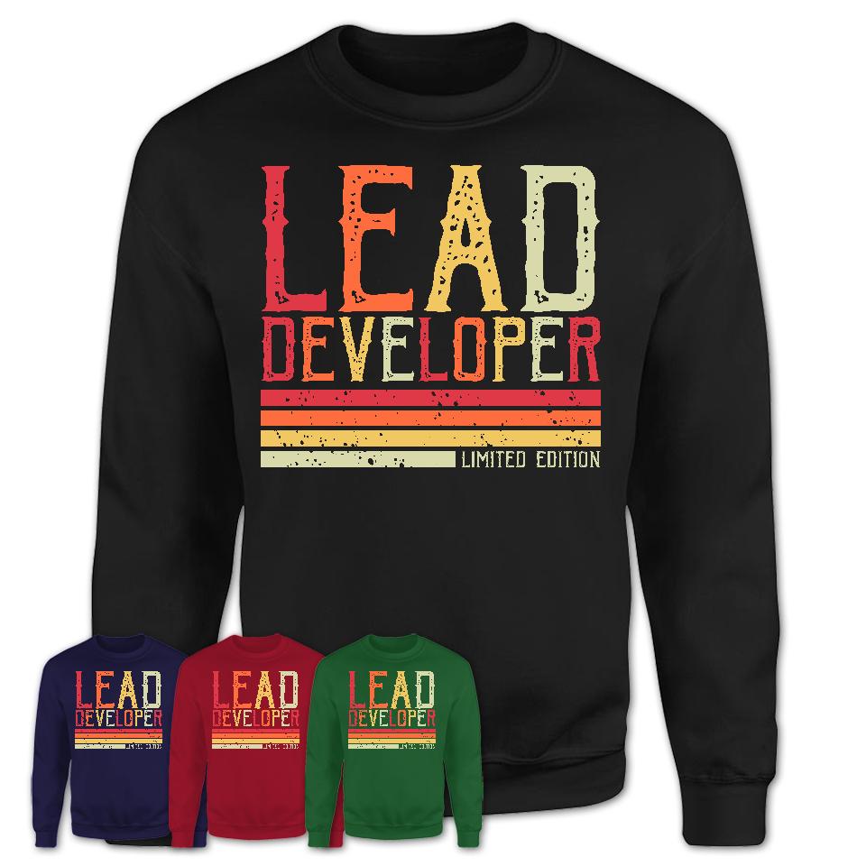 Vintage Lead Developer Limited Edition Job Shirt, Coworker Birthday Gift Idea