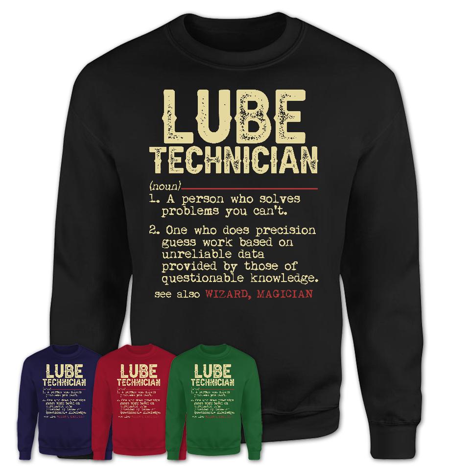 Vintage Lube Technician Definition Shirt, Funny Coworker Gift Idea for Lube Technician, New Job Gift