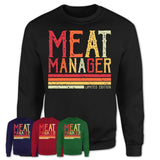 Vintage Meat Manager Limited Edition Job Shirt, Coworker Birthday Gift Idea
