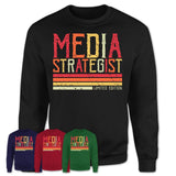 Vintage Media Strategist Limited Edition Job Shirt, Coworker Birthday Gift Idea