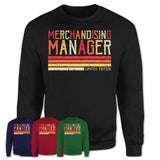 Vintage Merchandising Manager Limited Edition Job Shirt, Coworker Birthday Gift Idea